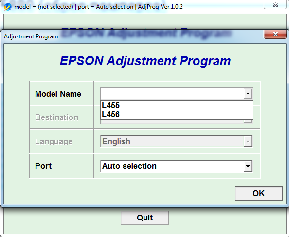 Adjustment program Epson L455, L456