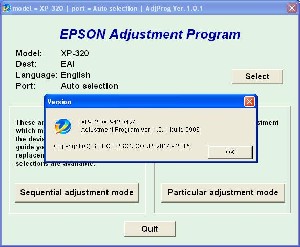 Epson XP320, XP420, XP424 Adjustment Program