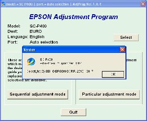 Epson Sure Color SC-P400 Adjustment Program