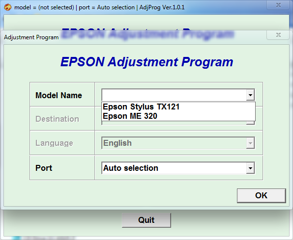 Adjustment program Epson ME320 TX121 (ESP)