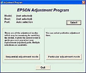 Adjustment program Epson TX400/TX409