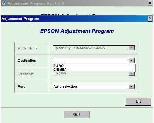 Adjustment Program Epson SX420W, SX425W