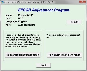 Adjustment Program Epson SX610FW, BX610FW