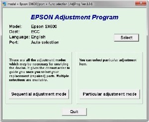 Adjustment Program Epson SX600FW, BX600FW