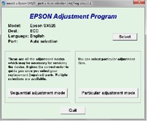 Adjustment Program Epson SX525WD, BX525WD